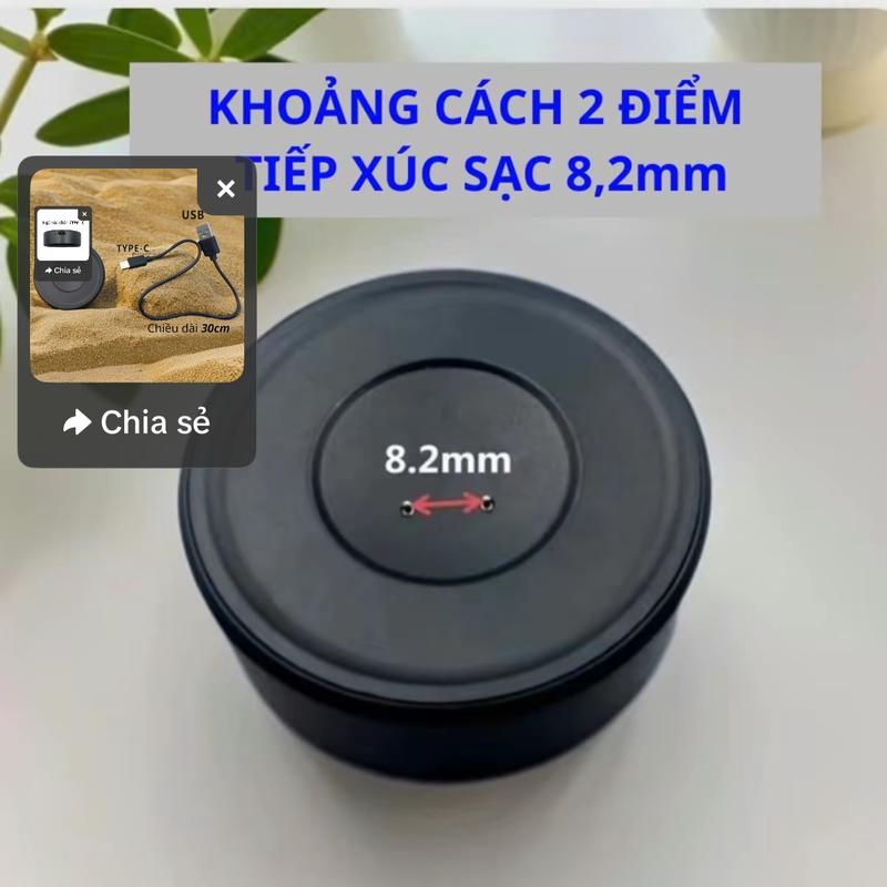 Sạc Dự Phòng Hút Nam Châm Dung Lượng 1280mAh Dùng được cho tất cả các loại đồng hồ Androi Lắp Sim 2