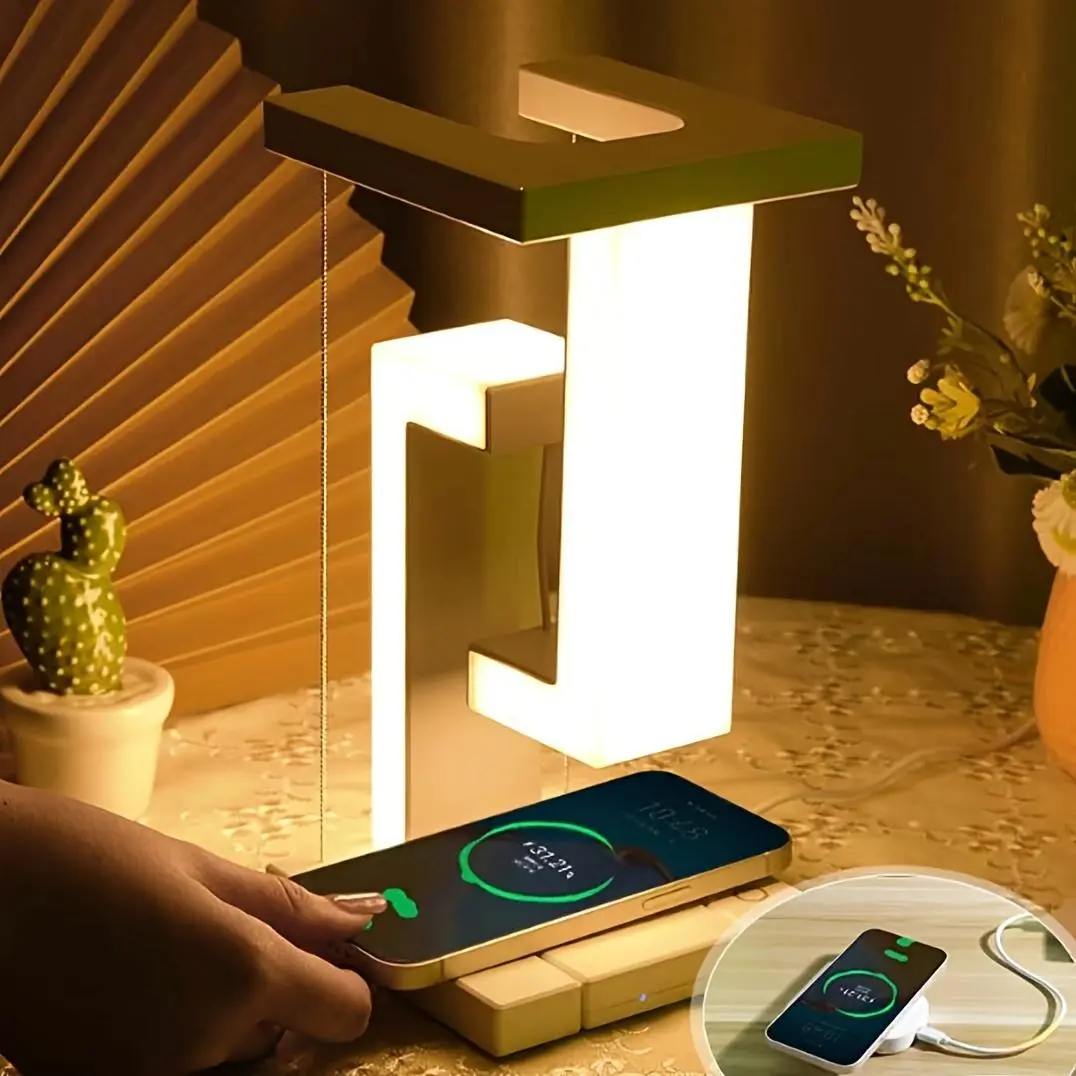Phone Charging LED Desk Lamp, USB Powered Multifunctional Touch Sensitive Table Lamp With Wireless Charger, 2 In 1 Wireless Charging LED Night Light