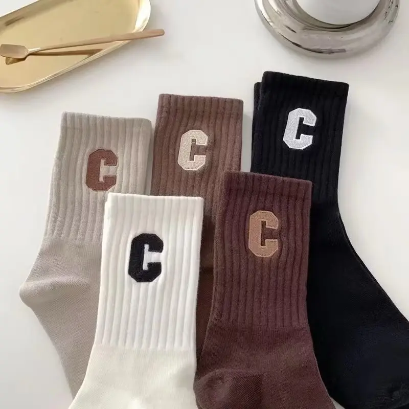 (Túi Zip)Sét 10 Đôi Tất Chữ C Mẫu Cao Cổ Phong Cách Hàn Quốc Nữ Women Voi 6