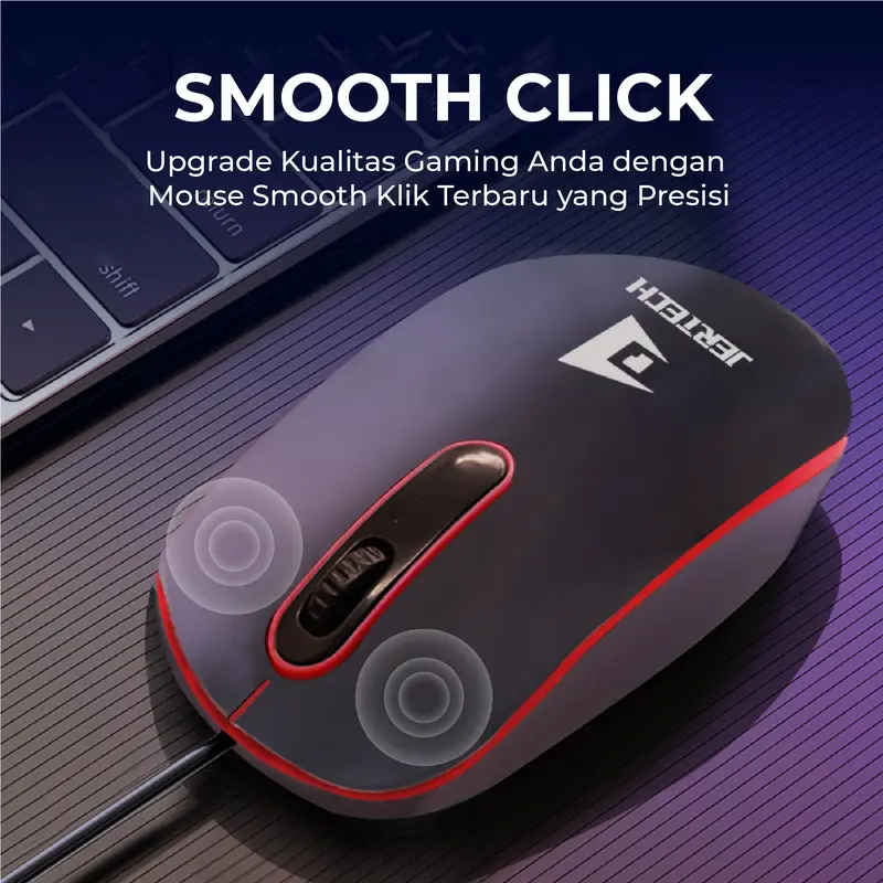 JERTECH Paket Bundle Mouse Gaming M500 Plus Mousepad Computer MP32 Lampu LED RGB Kabel Optical Button 3
