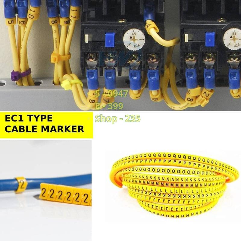 Combo 10 số đánh dấu dây bằng từ 0 đến 9 - 1 bộ 10 số, mỗi số 50 mắt - EC-2 Cable marker - Cable tag EC 2 5