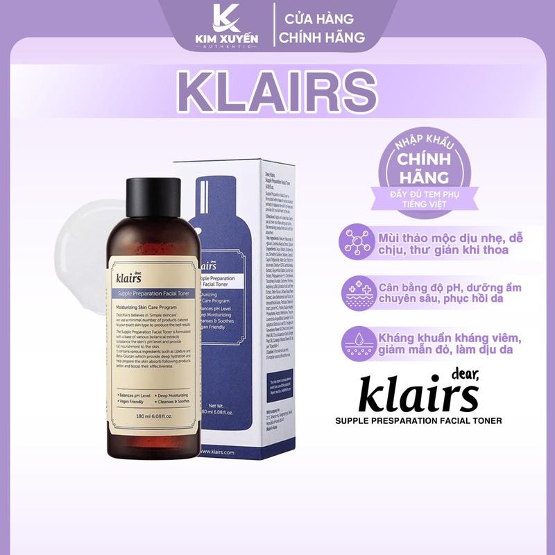 CÓ MÙI Toner dưỡng ẩm Klairs Có Mùi 180ml Skincare