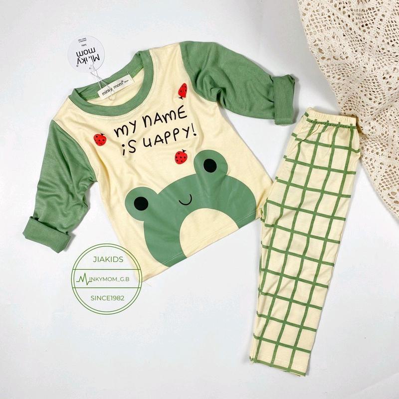 Bộ Quần Áo Trẻ Em Dài Tay Hiệu Minky Mom Vải Thun Lạnh Phù Hợp Các bé 0-8 tuổi (8-27kg ) tương đương cao 80-125cm  in hình quần sọc  cho bé mặc ngày máy lạnh mùa thu