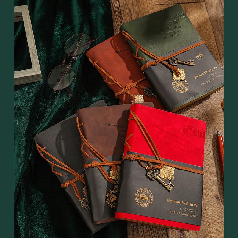 Sổ Tay Bìa Da - Nhật kí Bìa Mềm Phong Cách Vintage Giấy Kraft - Làm bullet journal