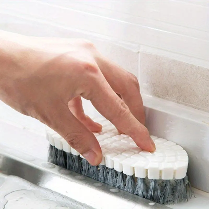 Curved Cleaning Brush, 1 Count Multifunctional Cleaning Brush, Bathroom Tile Brush, Kitchen Faucet Corner Brush, Cleaning Tool for Home Bathroom Kitchen 8
