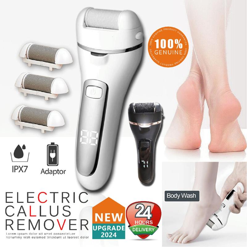 Electric Callus Remover Foot Grinder 3 Roller Heads LED Pedicure ...