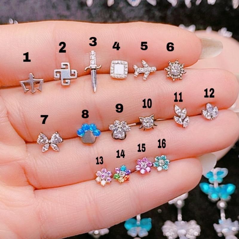 (1 chiếc) Khuyên tai titanium f136 cao cấp k han gỉ