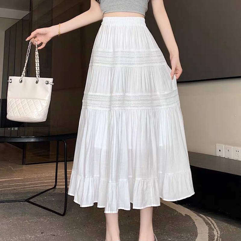  CHÂN VÁY  TƠ ĐŨI PHỐI VIỀN REN DÁNG DÀI.HÀNG QUẢNG CHÂU LOẠI 1 