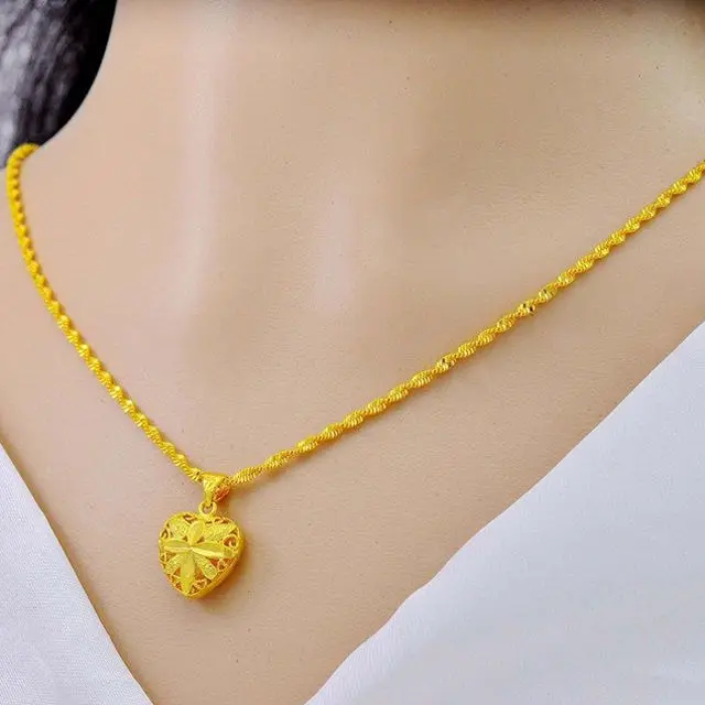 Vòng Cổ Vàng, Dành Cho Phụ Nữ, Dây Chuyền Xương Đòn Mặt Dây Chuyền Tình Yêu Hình Trái Tim Trang Sức Chain Jewelry 4