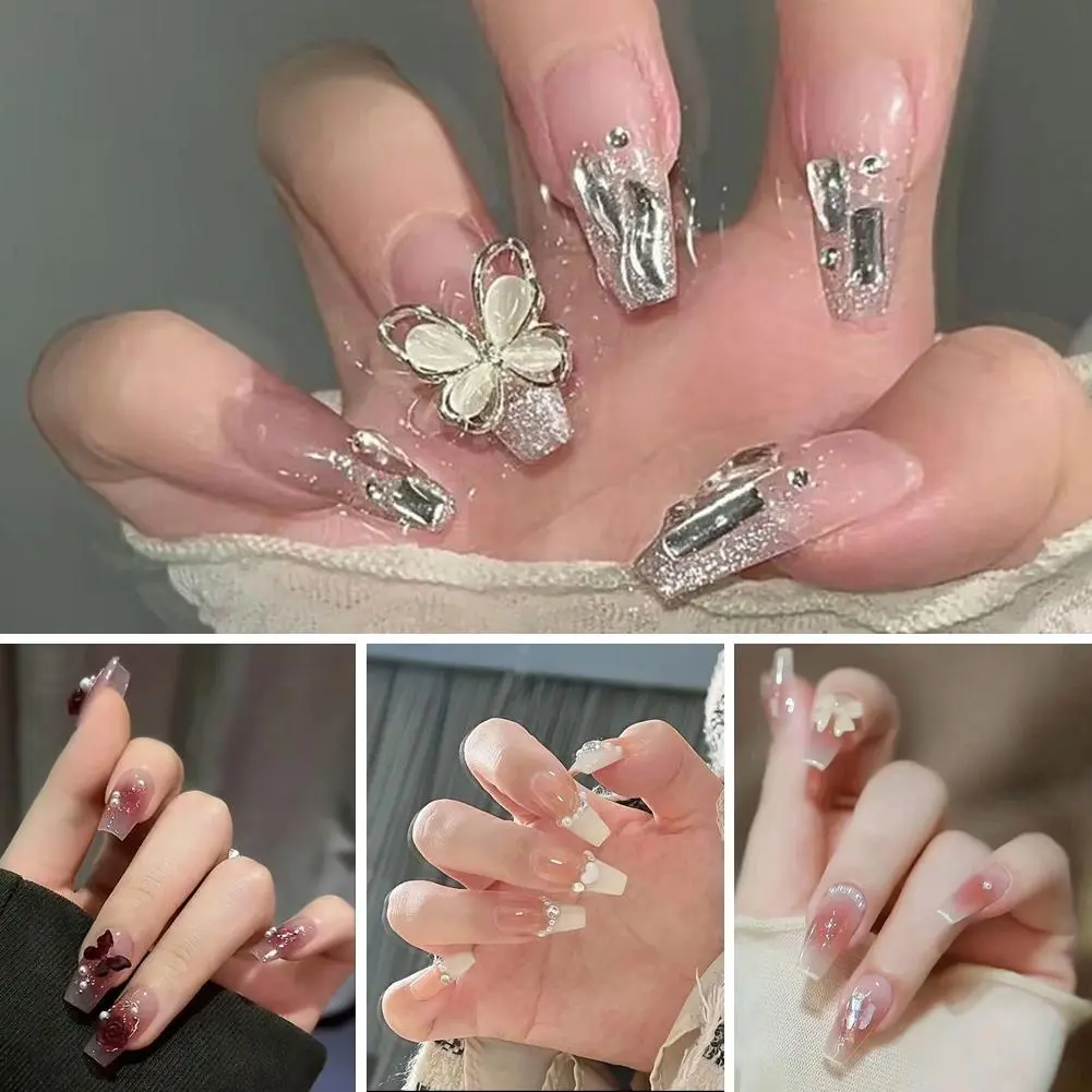 Miếng dán móng tay nghệ thuật có thể đeo được Miếng dán móng tay giả dài vừa phải Miếng dán móng tay nghệ thuật có thể đeo được