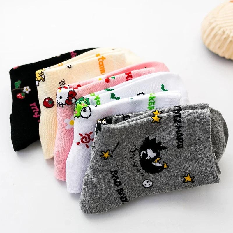 Product Introduction of Tất Phong Cách Nhật Bản, Hàng Mới Về, Tất Jacquard Hoạt Hình Sáng Tạo, Thiết Kế Hoạt Hình Hello Kitty, Dài Giữa Bắp Chân, Dễ Phối Đồ Thích Hợp Cho Phong Cách Đi Học, Tất Nữ 2