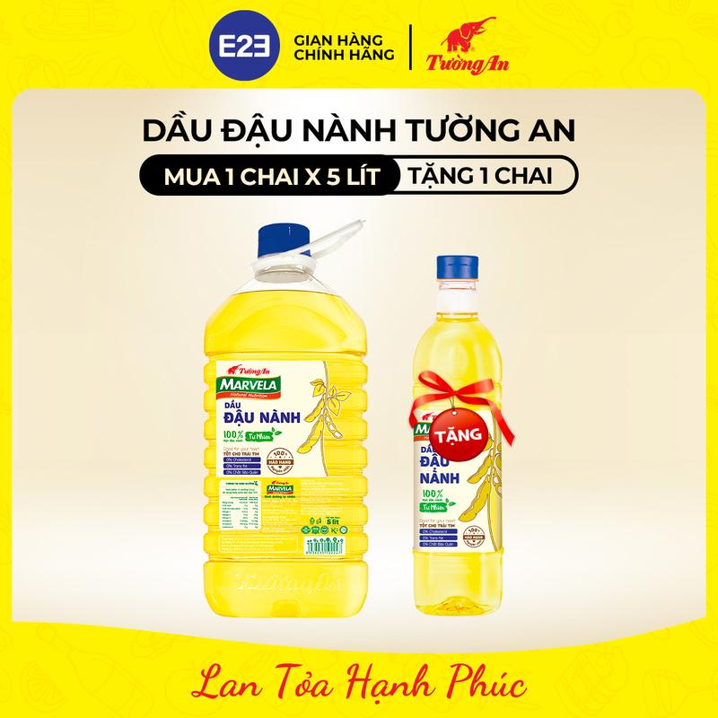 [TA] Dầu Ăn Đậu Nành Tường An chai 5L x 1 Chai TẶNG Dầu Đậu Nành Tường An Chai 1L - Tốt Cho Trái Tim | E2E Thực Phẩm Đồ Uống | Kido Group