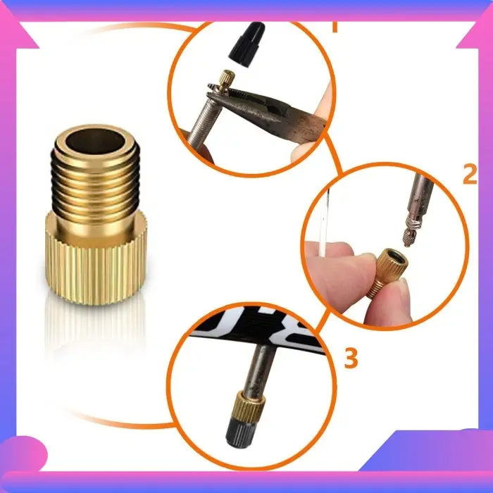 Adaptor Sambungan Konektor Pentil Sepeda Presta ke Schrader Pompa Ban
