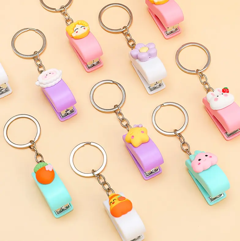 Staples Mini Stationery Karakter Cute Gantungan Kunci Stapler Souvenir Hekter ATK010 - XOBOX 6