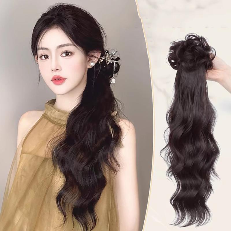 Tóc Giả Kẹp Lấy Xoăn Tóc Đuôi Ngựa Thấp Tự Nhiên Tóc Nối Bện Gợn Sóng Mô Phỏng Dành Cho Nữ
