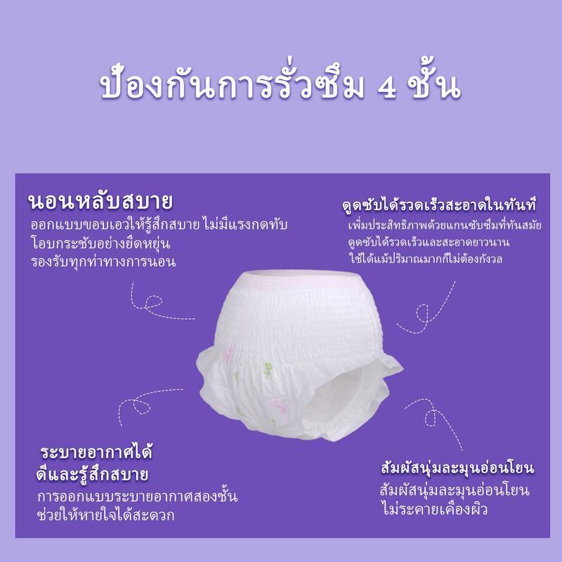 (XLรหัส)บางมากและระบายอากาศได้ดีในเวลากลางคืน (ระดับสุขภาพ) ผ้าอนามัย, กางเกงผ้าฝ้ายนุ่มประเภทกางเกงนอน, กางเกงประจําเดือนหลังคลอดประเภทผ้าอนามัย 5