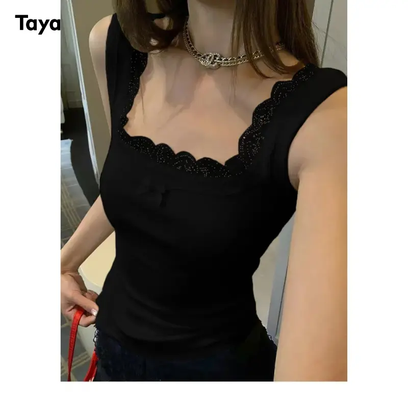 Summer Casual Women's Camisole Slim Fit Slimming Outerwear Inner Layer Base Shirt Solid Color Sleeveless Top