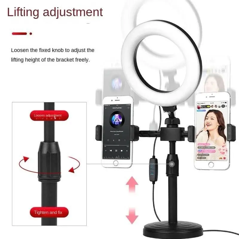 Tripod 28CM 2 Holder HP + Lampu Ringligth 16CM 5