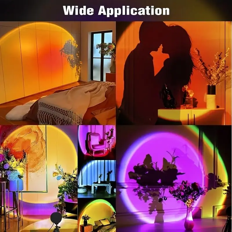 Portable Sunset Projector Light, USB Plug & Remote Control RGB Sunset Projector Lamp, Novelty Lighting for Home Bedroom Living Room Decor 5