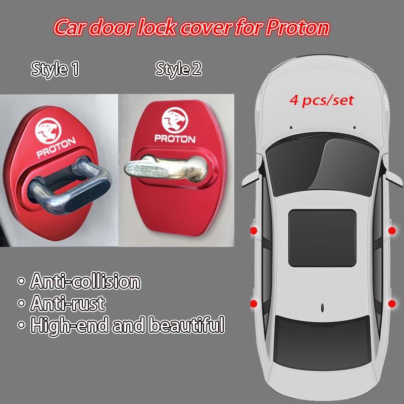 Product Introduction of 4pcs/set Car Door Lock Cover Protective Decoration Stainless Steel for Proton Wira Persona X50 Saga Vvt Waja X70 Iriz Exora Accessories 18