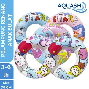 Pelampung Renang Anak 3-6 Tahun Bulat Diameter 70cm Motif Karakter BT21 Swim Ring
