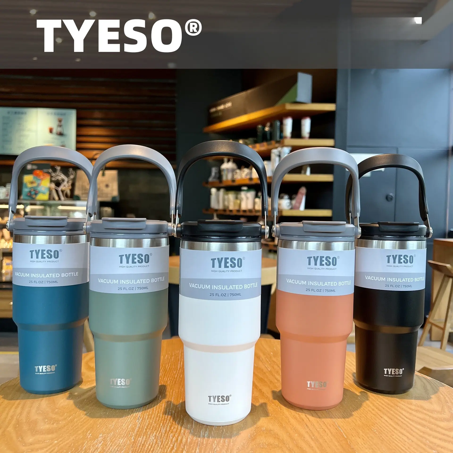 Tyeso  Thermos Insulation Cup 600ml~1200ml Coffee Cup Stainless Steel Water Bottle With Straw And Handle Big Tumbler Keep  Hot And Ice Cold Insulation Drinkware Bottled Flasks Mug tye so Portable Insulated