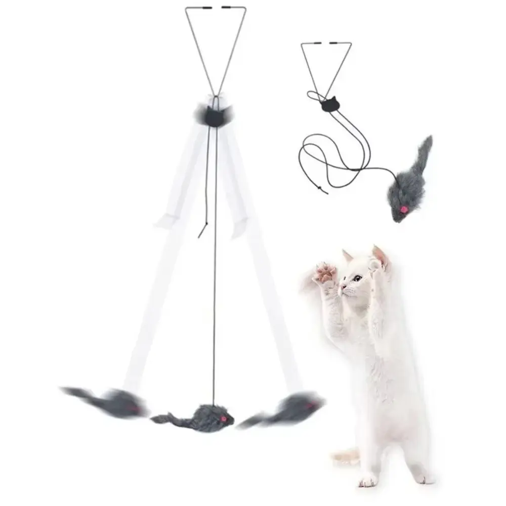 Creative Simulation Mouse Cats Toy Funny Self-hey Hanging Door Retractable Cat Interactive Toy Cats Stick Cat Supplies Scratch Rope Mouse