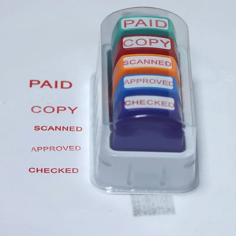 Stamp Set, 1 Count ID Identity Protection Roller Stamp & 5 Counts/set Paying Stamp, Stationery Supplies for Confidential Information 7