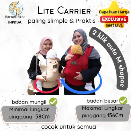 Cuddle me Lite carrier Polos Motif solid gendongan bayi depan SSC support M shape gendong hipseat Empuk 3