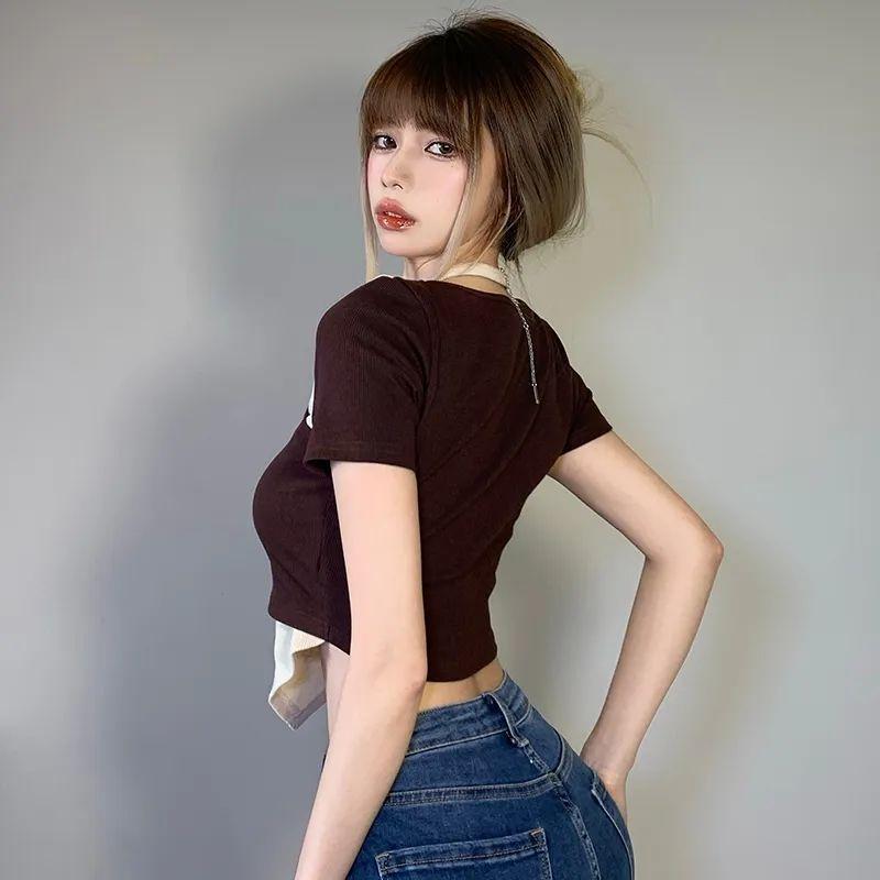 Áo croptop bigsize nữ 2 dây kiểu thời trang với thiết kế không đều với dây chuyền 4