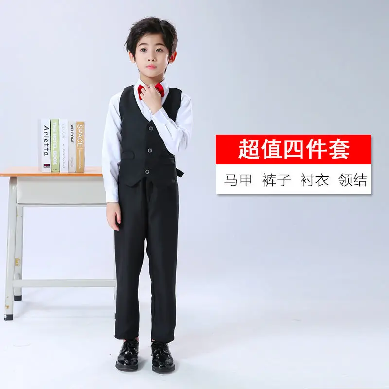 Váy Vest Nhỏ Cho Bé Trai, Siêu Giá Cả Phải Chăng, Thích Hợp Cho Đám Cưới Và Biểu Diễn Đàn Chuyên Gia Piano, Với Thiết Kế Hoa, Quần Áo Người Dẫn Chương Trình Đẹp Trai Cho Trẻ Em, Cỡ Lớn Và Trung Bình 1