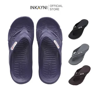 INKAYNI Classic Sandal Jepit Pria  Coklat Size 39-44 Flip Flop Bahan Karet Anti Slip Ringan Casual Sendal Shoes Fashion