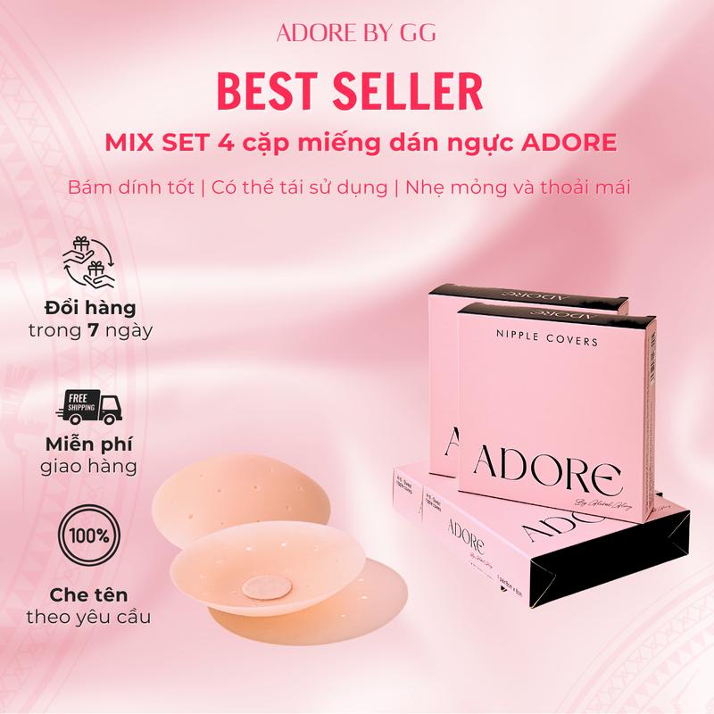 [ Ưu đãi hôm nay ] BEST SELLER - MIX SET 4 cặp miếng dán ngực ADORE mieng  danchong Nữ Women Bra Kem Voi Voan 0