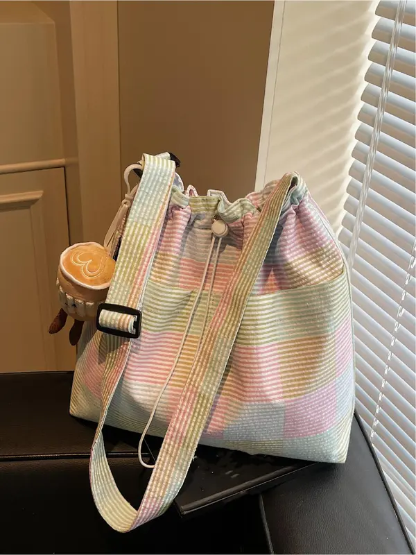 Women's Colorblock Tote Bag, Fashionable Large Capacity Shoulder Bag for Daily Used, Casual Trendy Versatile High-quality Daily Commuting Bag, Girl Everyday Bag 3