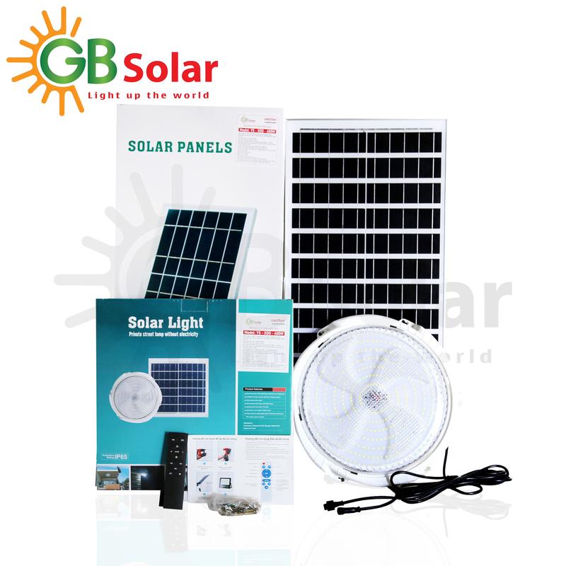 Đèn Ốp Trần Năng Lượng Mặt Trời 600W Và 800W, Led Chống Lóa, Có Điều Khiển từ Xa, Hàng Chính Hãng Công Ty GB Solar Bảo 3 Năm + Tặng Đèn Chống Trộm Năng Lượng. dennang luong