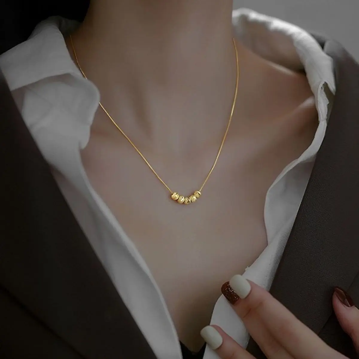 Vòng Cổ Hạt May Mắn, Thiết Kế Độc Đáo Của Phụ Nữ, Phụ Kiện Cao Cấp, Phong Cách Cổ Điển Giá Cả Phải Chăng, Dây Chuyền Xương Đòn Sang Trọng, Bao Gồm Năm Phước Lành dây  chuyền dây  chuyền betty  accessories dây  chuyền nam Women Jewelry vong  cotitan