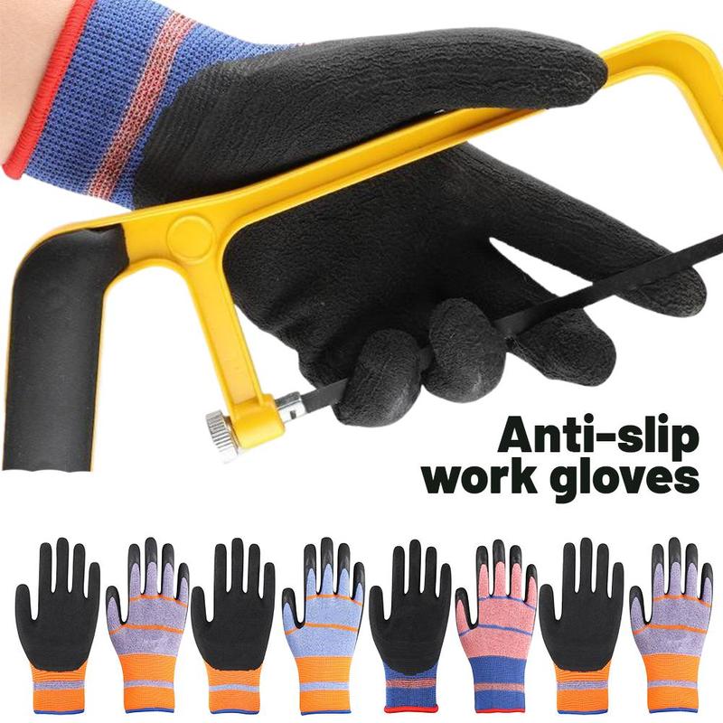Latex Labor Protection Gloves Half-hang Dipped Elastic Gloves Women's Thick Wear-resistant Labor Protection Gloves 0