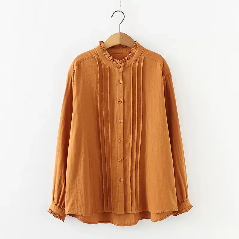 Baju atasan Wanita Simple - Hugos Top Blouse- Kemeja basic Lengan Panjang  Crinkle  Airflow Fit  Casual Baju Oversize Hitam 2