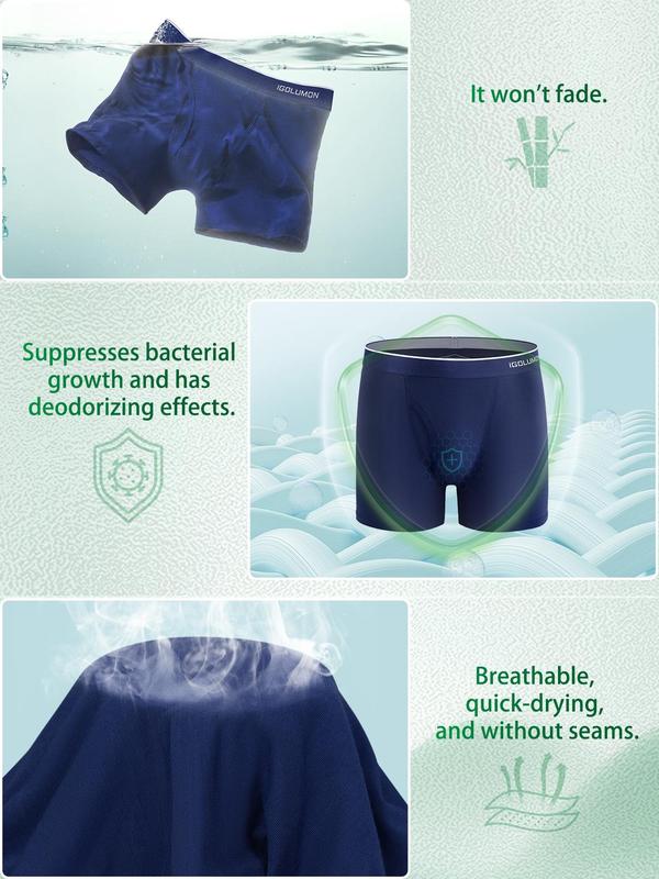 Men's Colorblock Letter Tape Boxer Brief, Quick-drying Moisture-wicking Antibacterial Deodorant Underwear, Men's Underwear for All Seasons 2