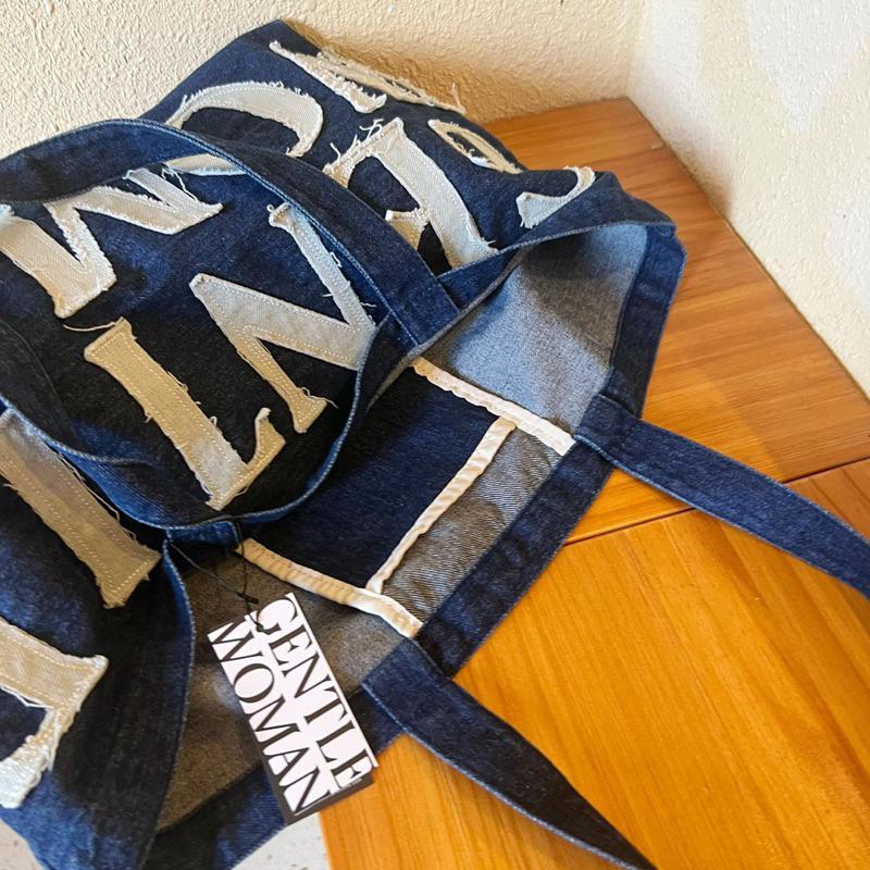 GENTLEWOMAN DENIM TOTE BAG PREMIUM KANVAS IMPORT WANITA / TAS TRENDING BANGKOK THAILAND TOTE BAG / TAS KULIAH KERJA Sekolah 6