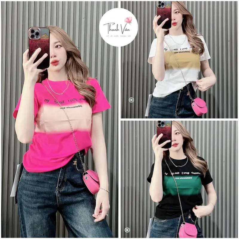 Áo thun nữ dáng ôm borip NY phối màu ngang áo cá tính, trẻ trung, năng động- B14 [Women] Top Cotton Cổ Tròn 0