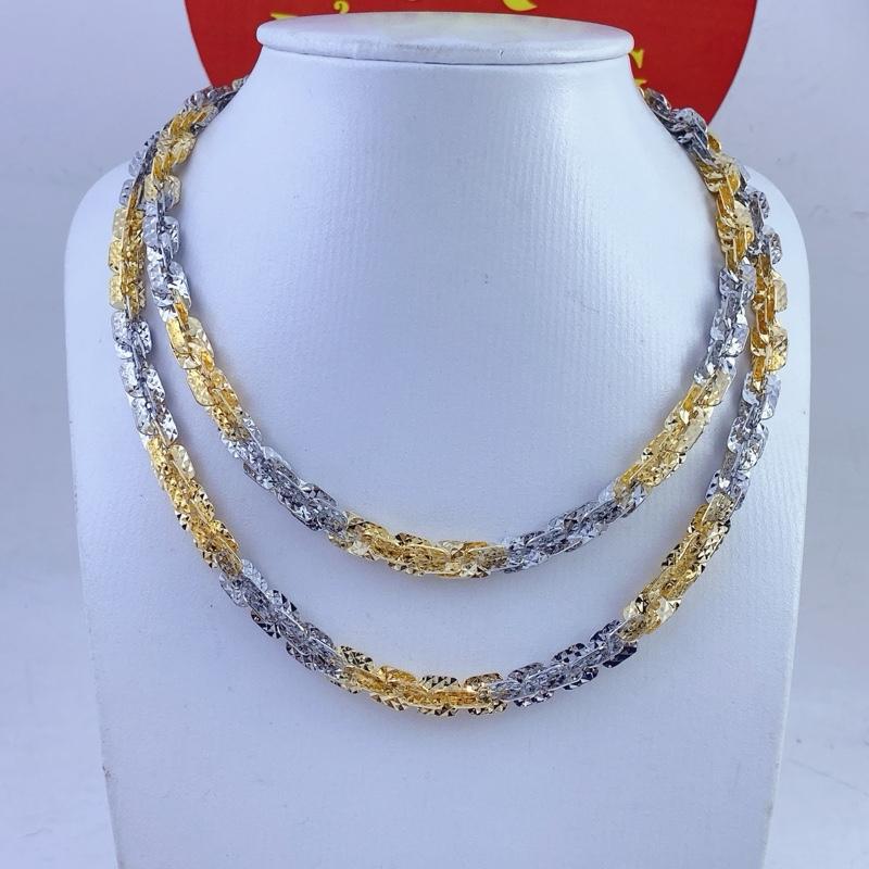 Dây chuyền nữ 7 chỉ xoắn vuông 2 mầu - Trang sức bảo long