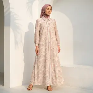 Asaya Women's long-sleeved floral print casual commuting dress