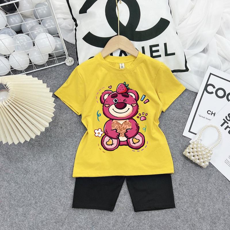 Bộ đồ bé gái-bộ lửng bé gái gấu QL11 chất vải mát thấm hút mồ hôi-mã QL11 Thun Cotton 3