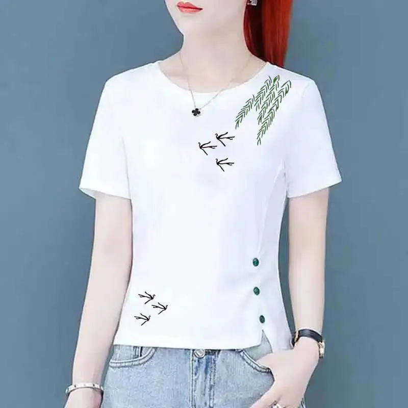 Áo Thun Ngắn Tay Cho Nữ, Phong Cách Hàn Quốc Mới, Dáng Rộng Và Đa Năng, Nhỏ, Không Đều, Thời Trang, Mùa Hè