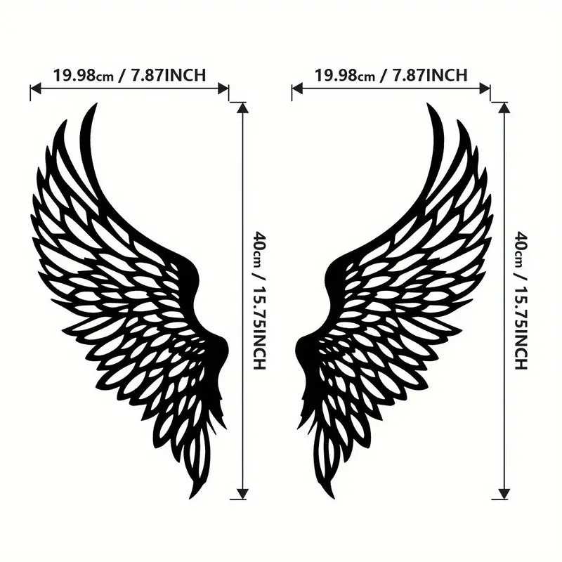 Angel Wing Design Wall Art, Metal Wall Decor, Wall Hanging Decor for Home Living Room Bedroom, Home Decor, Room Decor, Poster 1