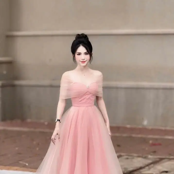 ĐẦM LƯỚI HỒNG TRẮNG CÔNG CHÚA CỰC XINH, ĐI DỰ TIỆC ĐI CHƠI