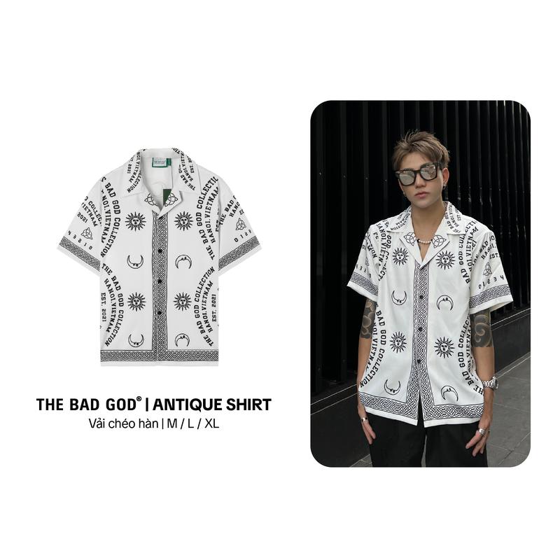  Áo sơ mi Nam The Bad God Antique Cuban Shirt Menswear 