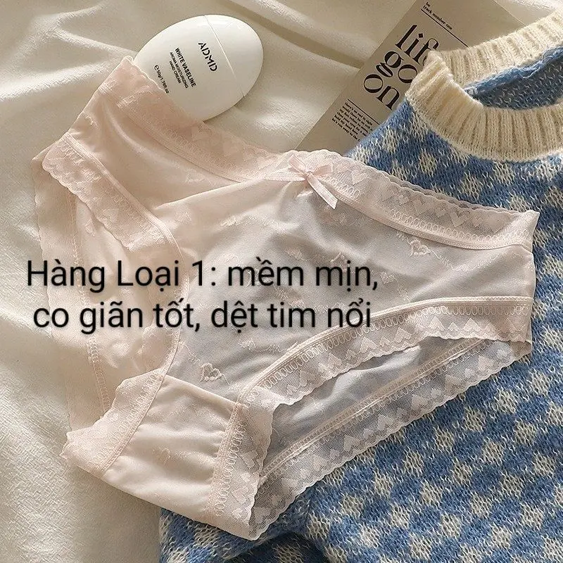 (Có che tên) ( Giảm thêm 17k khi mua combo 10 quần   cho 5 khách hàng mới) Quần lót nữ ren tơ mềm mịn thoải mái mỏng thoáng mát thiết kế dệt nổi hoạ tiết ren quyến rủ