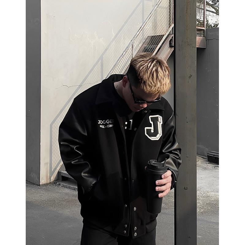 Áo khoác Varsity JOGGER Dạ Phối Tay Da Cao Cấp Chần Bông 3 Lớp ,Hàng cao cấp hot trend 2023 BB015 3